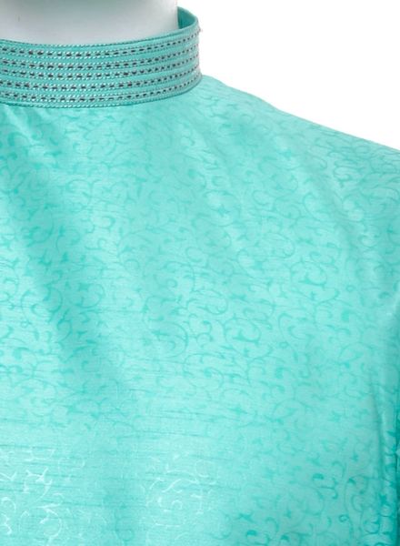 Kurta Pajama Silk Blend Party Wear Regular Fit Stand Collar Full Sleeves Jacquard Regular La Scoot Churidar Pajama None
